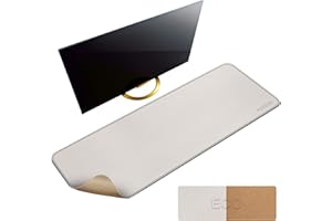 MAIDERN Tappetino Scrivania pelle in Sughero,120x40cm sottomano scrivania bifacciale,Tappetino per Mouse impermeabile e antiscivolo ，per Casa/Ufficio(Crema)