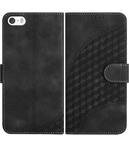 Housse Portefeuille Magnétique En Cuir Synthétique Pour IPhone 5, 5S Et SE - Étui Rabat Avec Poche Cartes Et Protection Anti-choc, Neuf Sous Blister
