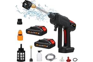 Shkalacar Bezprzewodowa myjka wysokociśnieniowa, bezprzewodowa myjka elektryczna 60 barów 300 W myjka wysokociśnieniowa na akumulatorze, 6 w 1 do czyszczenia podłóg ogrodzenia samochodu