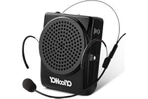 YOHOOLYO Mini Amplificatore Altoparlante di Voce 20W da Cintura Ricaricabili, Microfono Portatile Speaker con Microfono Auricolare Regolabile, Amplificatore Vocale per Insegnanti Guida Turistica