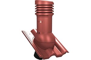 PAROTEC Camino di sfiato PRO DN125 per Nelskamp – Finkenberger, IBF – doppio romano tegole ventilatore per tetto (RAL 3009 – Rosso)