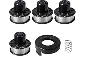 Eyoloty Szpula żyłki A6226-XJ A6226 pasująca do podkaszarki Black+Decker GL250, GL310, GL360, GL360SB, CST500, CST800, z automatyczną podkaszarką do trawy z końcówką 6 M długość Ø 2 mm i pokrywa