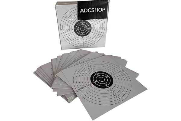 ADCHOP Cibles de fléchettes 14 x 14 cm, 50 pièces, carton de 6 g, pour tir à la cible, airsoft, air comprimé, tir au ballon, normes de pratique et de compétition.