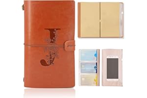 HSDSH Diario di Viaggio iniziale, Taccuino in Pelle Rifillabile, Diario Blocco Note Quaderno Compleanno Regalo per Donne Ragazze Amica Scrittori Giornalisti e Studenti Regalo per Festa Della Mamma(J)