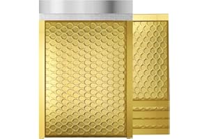NaXew Padded Envelopes A4, with Easy Peel & Seal Poly Bubble Mailer Bags Postal Wrap Envelope Cushioned Protective Packaging 220 x 340 (Matelic Gold A4, 10pcs)