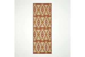 ‎HOMESCAPES Homescapes Outdoor Teppich wetterfest – Anya Gartenläufer aus recyceltem Polypropylen, beidseitig verwendbar, orange-rot Gemustert, für Balkon, Terrasse, Garten, Camping & Indoor, 75x200 cm