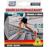 Boss Kaymaz Y&uuml;zey Merdiven Kaydirmaz Bant, 25 mm x 5 m, Siyah