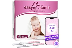 Easy@Home 40 Graviditetstest: Högkänsligt 10 mIU/mL - Urin hCG Teststickor för tidig upptäckt av graviditet Tillgänglig med APP Premom