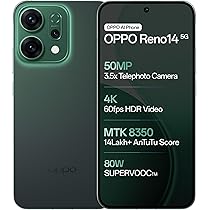 OPPO Reno14 5G (Forest Green, 12GB RAM, 256GB Storage) with No