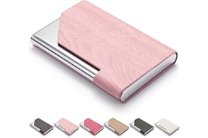 FACATH Etui na wizytówki dla kobiet i mężczyzn, etui na wizytówki ze skóry PU, etui na wizytówki, etui na dowód osobisty, portfel, kieszeń na wizytówki, z zamknięciem magnetycznym, bezpieczne