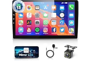 Hodozzy Android Autoradio - Bluetooth 2 Din 10,1 Zoll IPS Touchscreen Auto Multimedia Player, Doppel Din GPS Navi, WiFi, DSP Mirror Link, FM/RDS Radio,USB,Lenkradsteuerung mit Rückfahrkamera Mikrofon