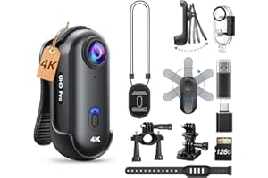 BOBLOV W4 4K Body Camera, Wearable 128GB Mini Body Cam with Waterproof Case, Magnetic Lanyard, 120 Minutes for Recording, Easy to Use for Lecture, Traveling, Pet Walking (128GB 4K Waterproof)