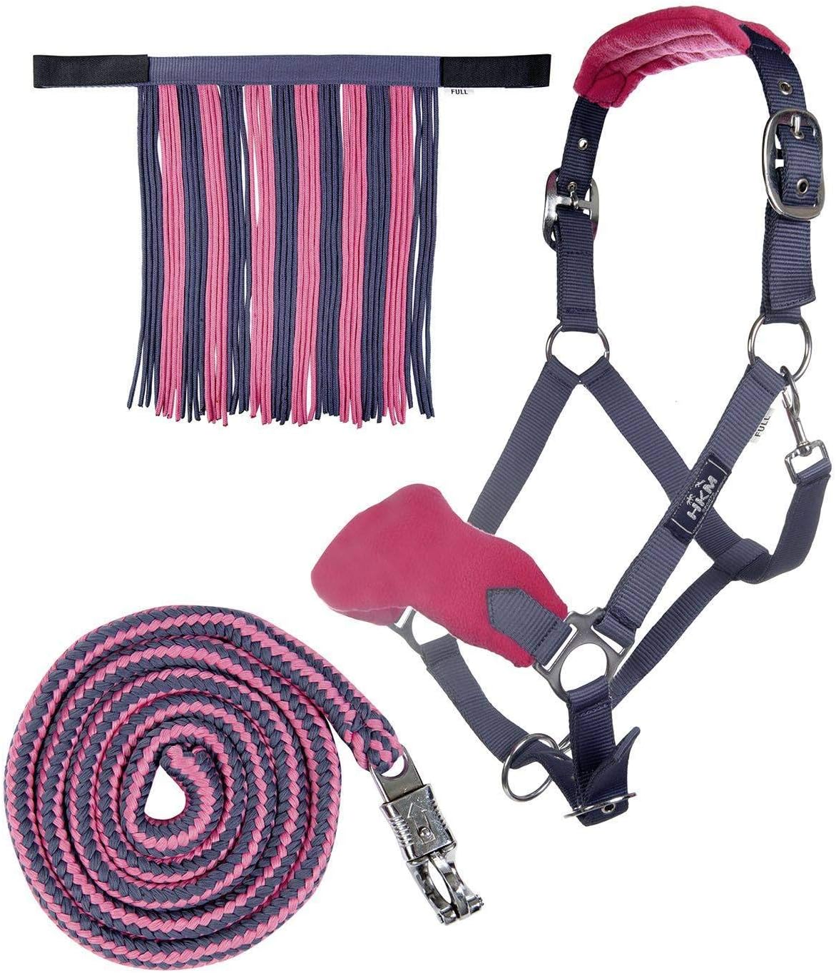HKM Conjunto Cabestro + Punto-10734 Pink Vollblut