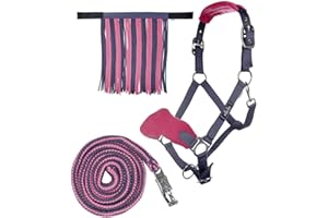HKM SPORTS EQUIPMENT Set di cavezza con frange di Panik & Mosche 9539 grigio/rosa