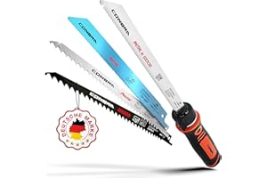 CONBRA® Sägehandgriff mit 4 Säbelsägeblätter 150mm - Säbelsägeblatt für Holz, Metall in Holz, Metall und Plaster