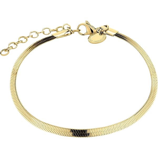 Liebeskind Berlin Orecchini A Catena Serpente In Acciaio Inossidabile - Lunghezza 7 Cm, Oro Lucido - Gioielli Minimal Berlino In Confezione Regalo - 3