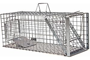 Holtaz HARDY 80x34x34 cm 1 Porta Gabbia Trappola in Metallo per Catturare Animali Vivi. Con extra un'esca.