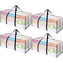 Yardenfun Transparente Aufbewahrungstasche XXL - Wasserdichte Umzugstasche Mit Griff