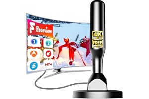 BIGEFEIXU Antena de TV Interior 2025 – Recepción 360° con Base Magnética Fuerte, Largo Alcance y Fácil Instalación, Compatible con Smart TV, Soporta Canales Gratis en Full HD 1080P y 4K UHD