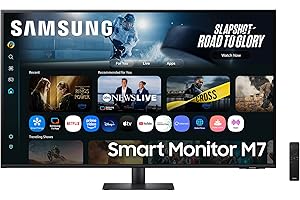 ‎SAMSUNG Samsung M70F 43 Zoll 4K Smart AI Monitor, VA-Panel, 3840 x 2160, 60Hz, 4ms (G/G), Speaker, Gaming Hub, 4K Upscaling, Sprachsteuerung, Smart TV-Apps & AI Features, HDR10, LS43FM700UUXEN
