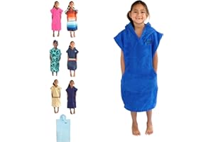 COR SURF Cor Infantil Poncho Toalla Robe luz y Oscuro Azul para Edades 3 - 10 (Azul)