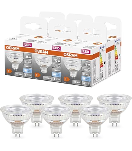 Produktbild von 10x 35W MR16 Halogen-Birnen GU5.3 – 12V, Dimmbar, Dichroitisch, Perfekt Für Spot- & Einbauleuchten