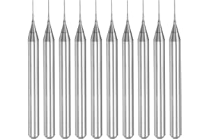 sourcing map 10Pcs 0.4mm Carbide End Mill Engraving Milling Cutter CNC Router Bits for PCB Machine, 1/8" Shank