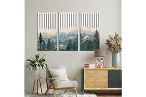 DETENE 3 Pezzi Decorazioni da Parete Decorazione Murale in Legno Bohemian Arte da Parete in Legno di Montagna per Decorazioni Da Casa Parete Agriturismo Soggiorno