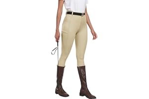 MoFiz Pantaloni Equitazione Donna Leggins Equitazione Pantaloni alla Zuava in Silicone a Seduta Intera Pantaloni per Estivi