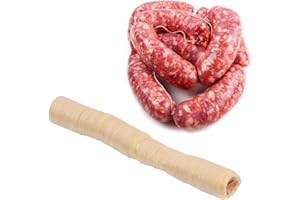 Boyau de Saucisse, Boyaux de Collagène Comestibles, Boyau de Saucisse de Style Cantonese de Séchage Comestible Tube de Boyau de Saucisse de Porc Sec pour Jambon de Saucisses Maison Savoureuses