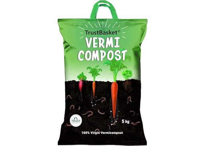 TrustBasket Organic Vermicompost Fertilizer Manure for Plants - 5 KG
