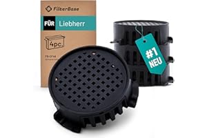 FilterBase® Aktivkohlefilter 4 Stück passend für Liebherr 9096342, 9881116, 7440006, 9882304 und Miele 10806820 Kühlschrank Filter