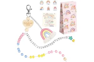 Matreeglam Regalo scolastico per ragazze, collana di calcolo, sacchetto di scuola, riempimento 2025, regalo per l'inizio della scuola, portafortuna con biglietto di auguri, sacchetti di carta