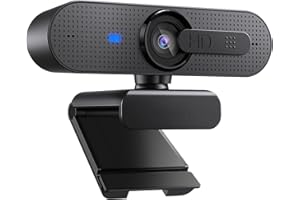 ASHU HD 1080P Webcam for Computer PC Laptop with Autofocus, Privacy Shutter and Dual-Mic External Web Camera for Skype, Video Calling, Conferencing, Recording, Live Streaming, Black