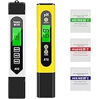 Tencoz pH Messgerät Digital, pH TDS EC Temperatur Messgerät 4 in 1 Set, pH TDS Messer ATC Wasserqualität Tester mit LCD…