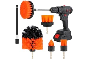 WINDFROMORT Szczotka do wkrętarki akumulatorowej, zestaw 6 sztuk, miękka i twarda nasadka do dywanów, czyszczenie – zestaw nasadek do wiertarki – nasadka do wiertarki samochodowej, łazienki, kuchni,