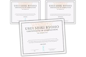 LASHICORN Reiki Master Certificate of Completion of Usui 1st Degree Shoden, 2nd Degree Okuden, and 3rd Degree Shinpiden Reiki Master | 60 Total Certificates, 20 Each Level 8.5x11” Paper Blank Level 1 Graduation