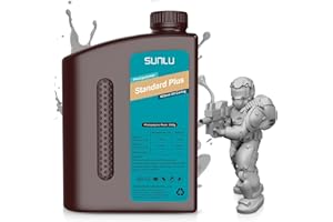SUNLU 3D Drucker Resin,2kg Upgrade Standard Plus Schnell Härtend 3D Resin für LCD DLP SLA Harz 3D Drucker,405nm UV Härtung 3D Druck Photopolymer Harz, Höhere Präzision und Zähigkeit,2000g Grau