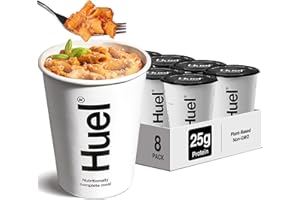 Huel Hot & Savoury Cups, Pasta Bolognese (8 x Pots), High-Protein Vegan Ration Packs, Protein Pasta with 26 Vitamins & Minerals, Healthy Ready Meals