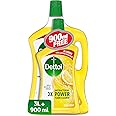 Dettol Antibacterial Power Floor Cleaner (Kills 99.9% of Germs), Fresh Lemon Fragrance, Can be Paired with Vacuum Cleaner for Cleaner and Shinier Floors, 3L and 900 ml (Pack of 2)
