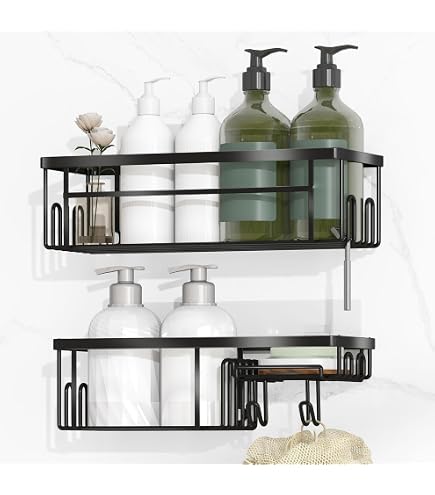 Étagère De Salle De Bain Sans Perçage Uamector - Support Angle Pour Gel Douche Et Shampoing - Grande Capacité Antirouille