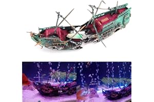SH-RuiDu Épave de bateau pour aquarium - Pompe à air - Décoration d'aquarium