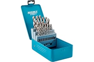 HAZET 2128N-1 Twist Drill Cassette I 25-Piece Set I For Drills and Drill Stands with Round Shank Drill Holder