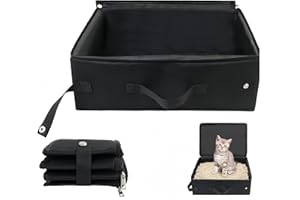 HJYDGJ Bac à Litière pour Chat Pliable Portable - Boîte de Voyage avec Couvercle