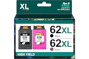 Heroil 62XL 62 XL Cartucce d'inchiostro per hp 62 Nero e Colore Compatibili Cartucce per hp 62 Nero Envy 5540 5547 5640 7640 5644 5646 per Officejet 200 250 5740 5742 5744 (Nero e Colore, 2-Pack)