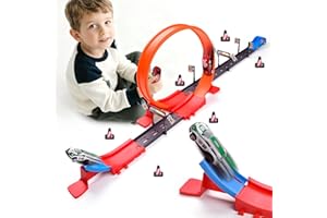 Havnidy Circuit de Voitures Miniatures avec Boucle à 360° et 2 Voitures de Course à Grande Vitesse – Voitures Miniatures pour Enfants de 3 à 12 Ans – Cadeau pour garçons et Filles