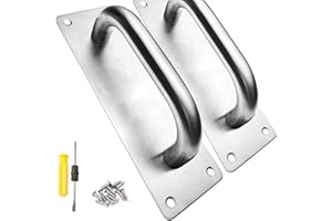 WZYTEU 2 Stück Scheunentor Griff, Edelstahl Torgriff für Scheunen Türen Tore Garagen Schränke Schiebetüren Gartentür Schuppentür mit 8 Schrauben und Schraubendreher