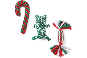 LXONTSG Corda Natale Giocattoli, 3 Pezzi Giocattolo Masticare Natale, Masticare Natale Giocattoli, Cani Natale Giocattoli, Pet Cani Natale Giocattoli, Giocattoli Zucchero Natale, Regali Natale