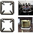 SpiderJuice 2Pc Universal Removable Stainless Steel Square Gas Saver Chula Burner Stand Holder for Small Kadai, Bowls, Vessels, Pan, Pots, Utensils, Vagharia, Vati, and Burtan