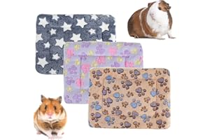 BundleMall 3 piezas de cama de felpa de animales pequeños, cálida manta mullida para cachorros, almohadilla de dormir de forro polar para conejos, conejos, chinchilla (pequeño: 15 x 11 pulgadas, I)
